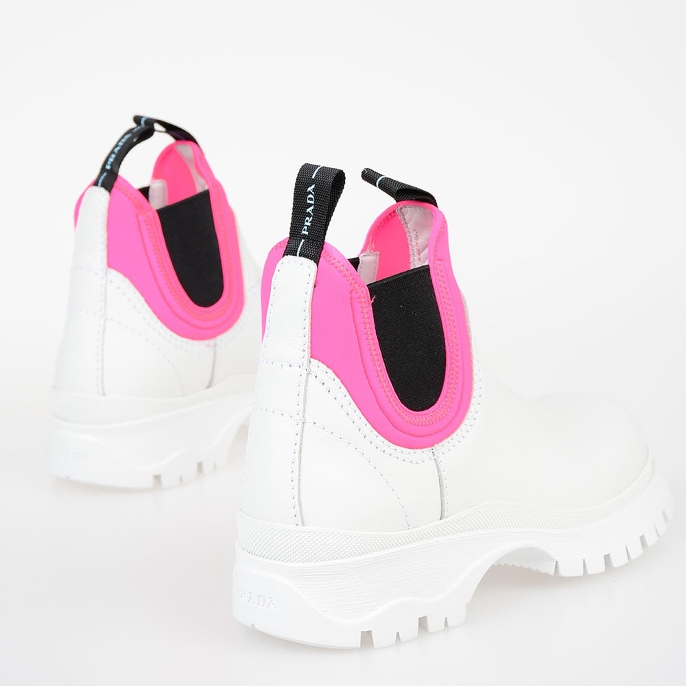 Prada round toe ankle boots